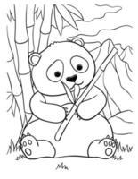 page de coloriage panda pour les enfants vecteur