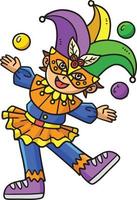 mardi gras bouffon garçon dessin animé coloré clipart vecteur