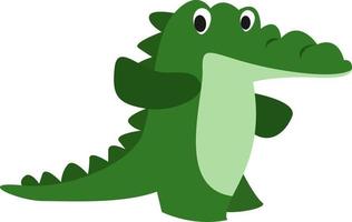 Crocodile vert, illustration, vecteur sur fond blanc