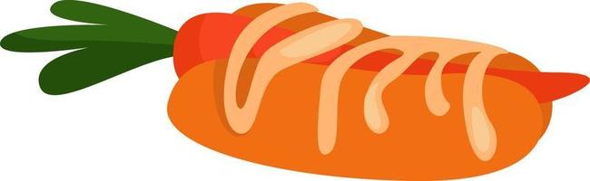 Hot-dog végétarien, illustration, vecteur sur fond blanc