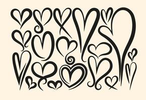 Collection Of Vector Hand Drawn Coeurs