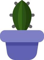 Cactus cabega dans un pot violet, icône illustration, vecteur sur fond blanc