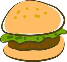 hamburger, illustration, vecteur sur fond blanc.