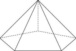 pyramide pentagonale, illustration vintage vecteur