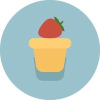 cupcake aux fraises, illustration, vecteur sur fond blanc.