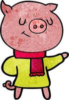 personnage de cochon de vecteur en style cartoon