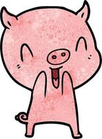 personnage de cochon de vecteur en style cartoon