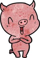 personnage de cochon de vecteur en style cartoon