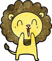 lion de dessin animé de texture grunge rétro vecteur