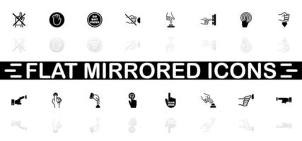 icônes de boutons - symbole noir sur fond blanc. simple illustration. icône de vecteur plat. ombre de réflexion miroir. peut être utilisé dans les projets logo, web, mobile et ui ux.