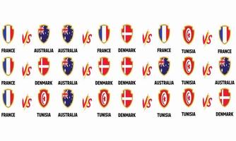 australie vs france danemark tunisie match vector design