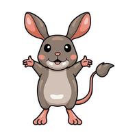 mignon petit dessin animé de jerboa levant les mains vecteur