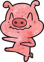 personnage de cochon de vecteur en style cartoon