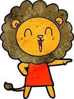 personnage de lion de vecteur en style cartoon