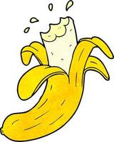 banane de dessin animé de texture grunge rétro vecteur