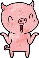 personnage de cochon de vecteur en style cartoon