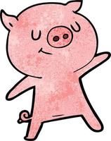 personnage de cochon de vecteur en style cartoon