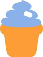 cupcake aux bleuets, illustration, vecteur sur fond blanc.