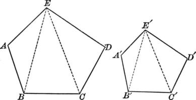 deux pentagones, illustration vintage. vecteur