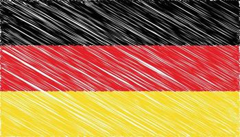 Close up allemagne drapeau national avec illustration vectorielle effet gribouillis vecteur