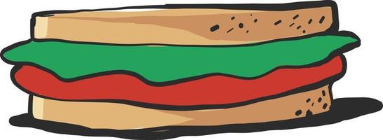 dessin sandwich, illustration, vecteur sur fond blanc