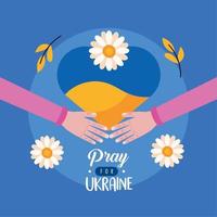 priez pour l'ukraine message vecteur