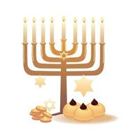 célébration traditionnelle de hanukkah vecteur