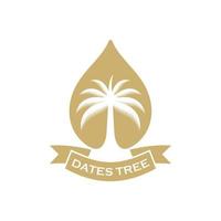 logo vectoriel de dates. logo arbre de dattes arabe