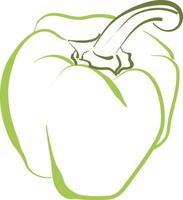 dessin de poivron vert, illustration, vecteur sur fond blanc.