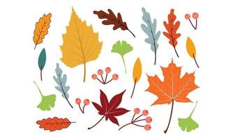 dessin au trait de feuilles d'arbre d'automne, conception de gnome d'artisanat de feuilles d'automne, illustration de feuilles d'arbre clipart. vecteur