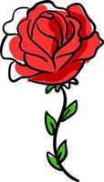 rose rouge, illustration, vecteur sur fond blanc.