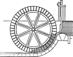 roue à eau, illustration vintage vecteur