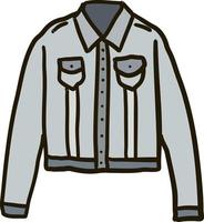 veste en jean, illustration, vecteur sur fond blanc.