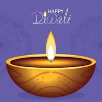 joyeux diwali, carte de voeux vecteur