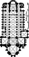 plan de la cathédrale de mayence ad 976 gravure vintage. vecteur