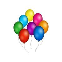 groupe de ballons d'hélium colorés. vecteur