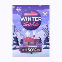 affiche des soldes d'hiver vecteur