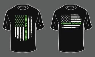 donneur d'organes avec conception de t-shirt drapeau usa vecteur