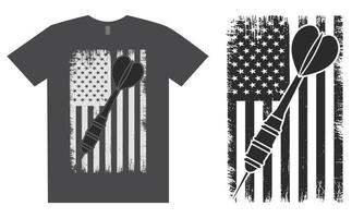 fléchettes avec la conception de t-shirt drapeau usa vecteur