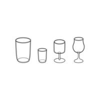 verres dessinés à la main pour les boissons. vecteur