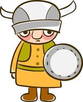 Viking avec bouclier, illustration, vecteur sur fond blanc