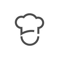 conception de logo de chef de chapeau vecteur