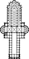 plan de la cathédrale de tournai la cathédrale de tournai gravure vintage. vecteur
