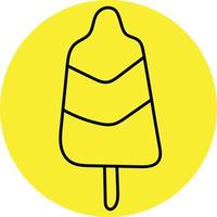 glace au citron sur un bâton, icône illustration, vecteur sur fond blanc