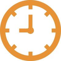 horloge orange, illustration, sur fond blanc. vecteur