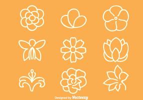 Ensembles Fleurs Ligne Vector