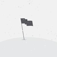 drapeau dans la neige, illustration, vecteur sur fond blanc.