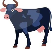 vache bleue, illustration, vecteur sur fond blanc.
