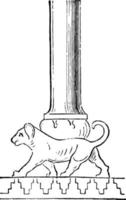 pilier sur l'illustration vintage du dos d'un lion. vecteur