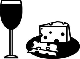 vin rouge au fromage, illustration, vecteur, sur fond blanc. vecteur